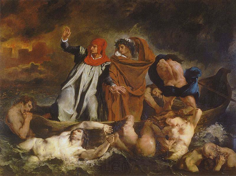 Eugene Delacroix The Barque of Dante Norge oil painting art